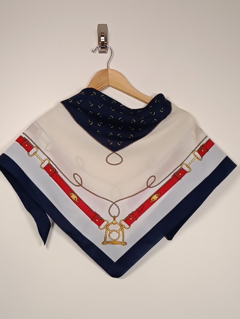 Becquet Vintage Equestrian Print Scarf Made in Italy